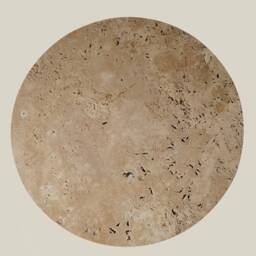 Side Table Round, Travertine Handmade Beige Round Side Table With U Leg, Living Room Furniture, Antique Interior Design End - Plinth - thumbnail 3