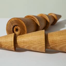 Wooden Set Of 2 Christmas Tree Scandinavian Style Primitive Home Decorative Japanese Decor Holiday Gift Minimalist - thumbnail 4
