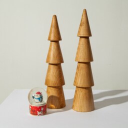 Wooden Set Of 2 Christmas Tree Scandinavian Style Primitive Home Decorative Japanese Decor Holiday Gift Minimalist - thumbnail 2