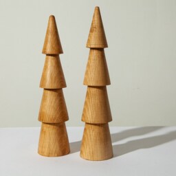 Wooden Set Of 2 Christmas Tree Scandinavian Style Primitive Home Decorative Japanese Decor Holiday Gift Minimalist - thumbnail 3