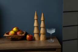Wooden Set Of 2 Christmas Tree Scandinavian Style Primitive Home Decorative Japanese Decor Holiday Gift Minimalist