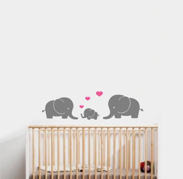 Elephant Family Group - Wall Sticker Childrens Bedroom Nursery Vinyl Decal - image 1