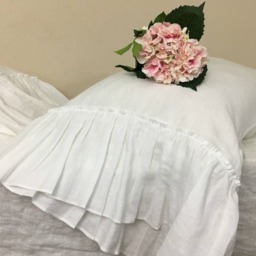 Pair Of White Pillow Cases With Country Mermaid Long Ruffles - thumbnail 2