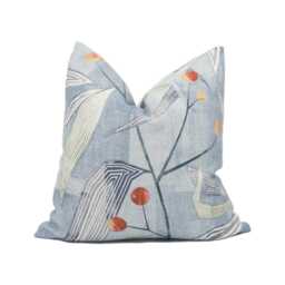 Harlequin - Entity Brick/Denim Stunning Geometric Angular Floral Cushion Cover Throw Pillow Designer Home D??cor