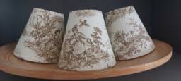 French Toile Rustic Brown Countryside Candle Clip Lampshade - thumbnail 1