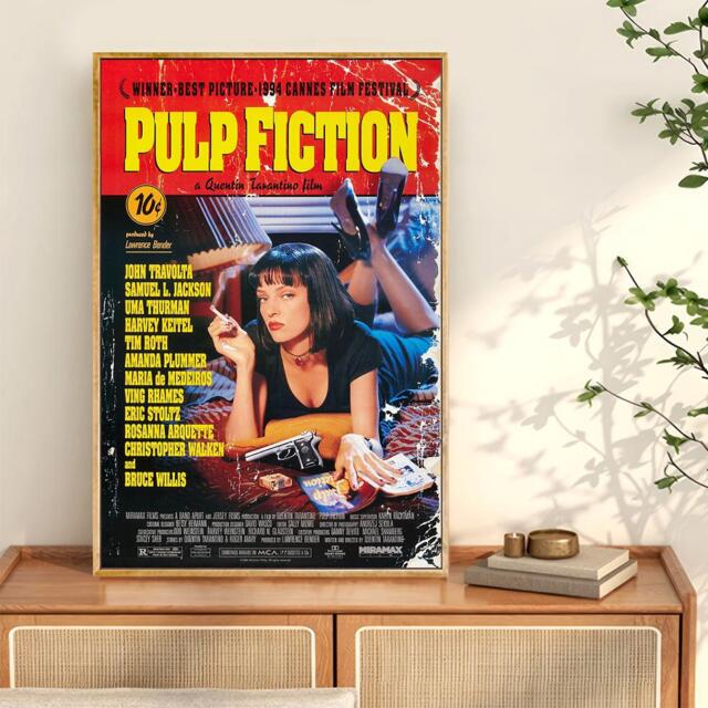 Pulp Fiction Movie Poster, Movie Prints For Cinema Rooms, Wall Art Decor Print, Film Posters, Custom Photo Print
