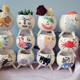 The Horoscope Collection With Gold Detail - Handmade Ceramic Planter, Succulent Pot Plant Pot, Star Sign, Zodiac. Pottery Gift Idea Birthday - thumbnail 4
