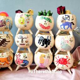 The Horoscope Collection With Gold Detail - Handmade Ceramic Planter, Succulent Pot Plant Pot, Star Sign, Zodiac. Pottery Gift Idea Birthday - thumbnail 2
