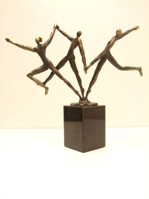 Bronze Sculpture''a Dynamic Team'' Height 23 cm