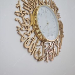 Gold Mirror Kalima Shahada Clock, Modern Islamic Wall Art - thumbnail 4