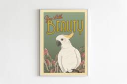 Australian Cockatoo Poster - Vintage Inspired Australiana Art Print - thumbnail 1