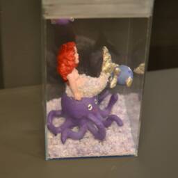 Bubba Mermaid On Seabed Sculpture With Blue Led Papier-Mache Doll 20x20x15 cm Sculpture By - thumbnail 4