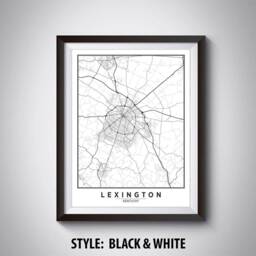 Lexington Ky Map Art Print Vintage Style Travel Poster - thumbnail 2