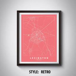 Lexington Ky Map Art Print Vintage Style Travel Poster - thumbnail 4