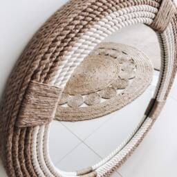 Large 80cm - 31.4Inch Hampton Nautical Coastal Round Rope Mirror Home Decor Large - thumbnail 2