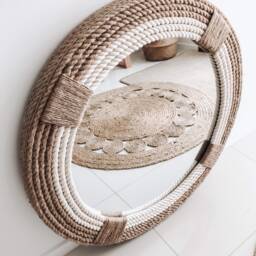 Large 80cm - 31.4Inch Hampton Nautical Coastal Round Rope Mirror Home Decor Large - thumbnail 2