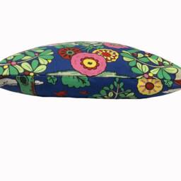 Schumacher Fantasy Forest Blue & Multi Cushion Cover Pillow Double Sided - thumbnail 3