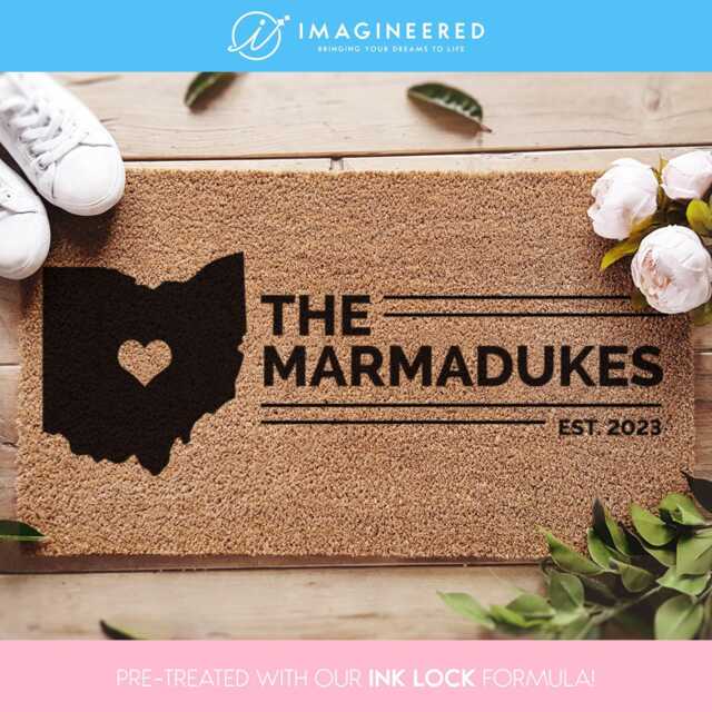 Ohio Usa State Doormat - Custom Home Map Ohio Decor First Gift Ideas Personalized New - image 1