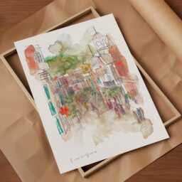 Guildford Highstreet Art Print Surrey Town Painting - thumbnail 2