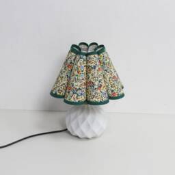 Floral Fabric Lamp Handmade White Ceramic Base, Home Decor-115# - thumbnail 2