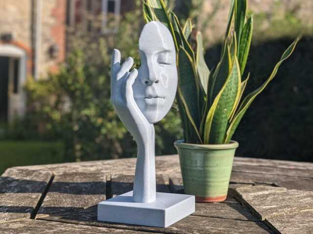 Abstract Woman Sculpture, Marble Filament, Modern Home Decor - image 1