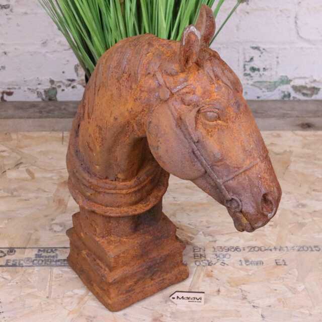 Rusty Horse Head Garden Ornament 45cm - image 1