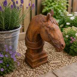 Rusty Horse Head Garden Ornament 45cm - thumbnail 2