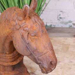 Rusty Horse Head Garden Ornament 45cm - thumbnail 3