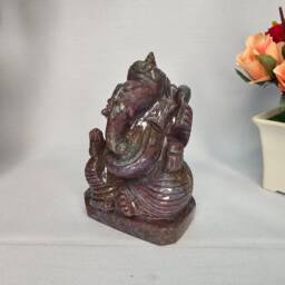 Natural Ruby Ganesh, Ganesh Idols, Gemstone Sculptures Figurines , Artifacts, Spiritual Religious Stone Statues, Prayer Meditation - thumbnail 3