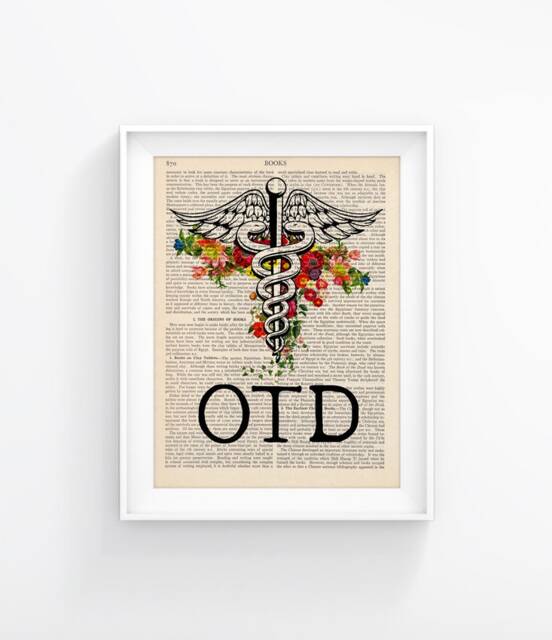 Doctor Of Occupational Therapy Illustration, Otd, Medical Symbol, Medical School, Medical Student Gift, Ot Graduation Vintage Print 194 - image 1