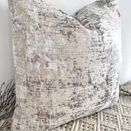 Handcrafted Luxury Greige Grey Beige Textured Woven Scatter Cushions, Contemporary Home Decor - Style 5 - thumbnail 3