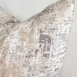 Handcrafted Luxury Greige Grey Beige Textured Woven Scatter Cushions, Contemporary Home Decor - Style 5 - thumbnail 2