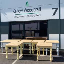 3Ft Solid Pine Cafe Bistro Table, Hand Painted Small Restaurant Kitchen Dining Table - thumbnail 3