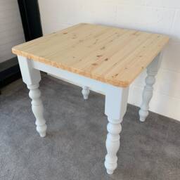 3Ft Solid Pine Cafe Bistro Table, Hand Painted Small Restaurant Kitchen Dining Table - thumbnail 2