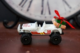 Altered, Corgi, White, Jeep, Toy, Collectible, Car, With Gifts, Christmas, Ornament, Decoration, Stocking Filler, Gift, Dad, Husband, Son
