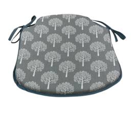 Mulberry Tree Smoke Grey Small Spindle Back Tie-On Seat Pads Dining/Patio/Garden/Kitchen - thumbnail 2