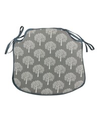 Mulberry Tree Smoke Grey Small Spindle Back Tie-On Seat Pads Dining/Patio/Garden/Kitchen - thumbnail 1