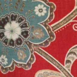 Scarlet Jacobean Floral Pillow Cover - Linen Rayon Throw - thumbnail 2