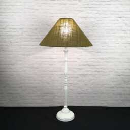 Handmade Olive Green Hessian Coolie Lampshade - Jute Burlap Shade - thumbnail 3