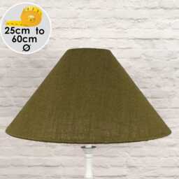 Handmade Olive Green Hessian Coolie Lampshade - Jute Burlap Shade - thumbnail 1