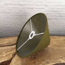 Handmade Olive Green Hessian Coolie Lampshade - Jute Burlap Shade - thumbnail 2