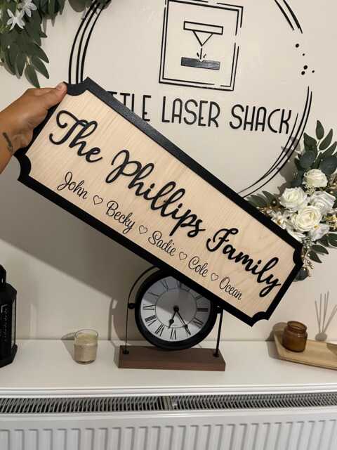 The Surname Family With Names -Street Sign 3D Look -Personalised Wall Mount - New Style Home Decor Gift Birthday Wedding Christmas - image 1