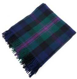 Baird 100% Pure Wool Tartan Blanket Scottish Plaid Throw, Warm Rug - 74x62 - thumbnail 1