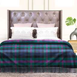 Baird 100% Pure Wool Tartan Blanket Scottish Plaid Throw, Warm Rug - 74x62 - thumbnail 3