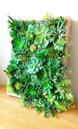 Faux Succulent 3D Wall Art Rustic Wood Framed Botanical Decor For Home & Business - thumbnail 1