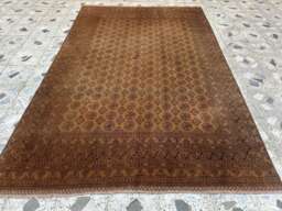 Antique Handmade Brown Huge Rug 6x9.3, Muted Wool Rug, Earth Tone Area Living Room Neutral Oriental Natural Dyes - thumbnail 1