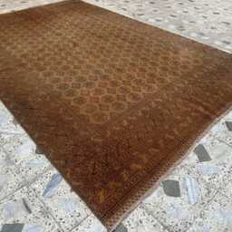 Antique Handmade Brown Huge Rug 6x9.3, Muted Wool Rug, Earth Tone Area Living Room Neutral Oriental Natural Dyes - thumbnail 2