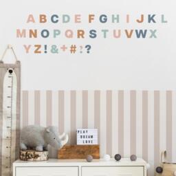 Alphabet Wall Stickers, Abc Decals, Kids Playroom Decor, Montessori Room Educational Learning Decals