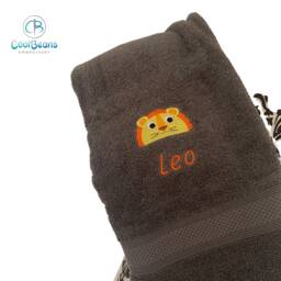 Lion Head Towel - Personalised Face Cloth/Hand Bath = Embroidered - thumbnail 1