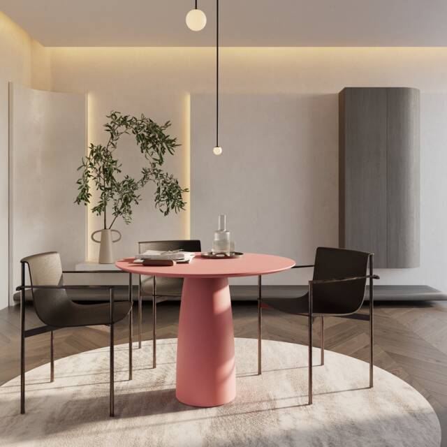 Kopar Round Antique Pink Dining Table D98 - image 1